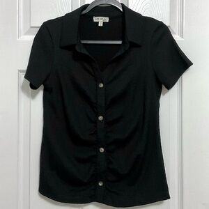 Women's Black Button-Up Top